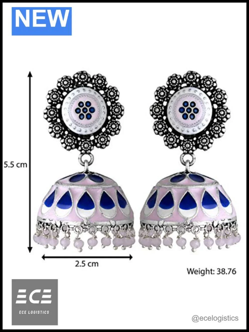 Oxidized Jhumki Earrings Set Indian Ethnic Wedding Fashion Jewelry
